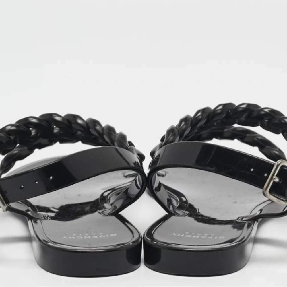 Givenchy Black Patent Chain Strap Sandals - Picture 3 of 6
